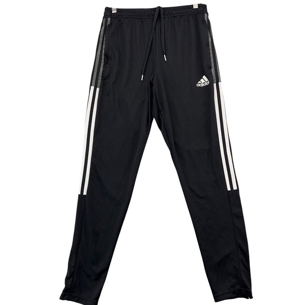 Adidas AEROREADY Tapered Jogger Track Pants Black White 3-Stripes Men's Medium